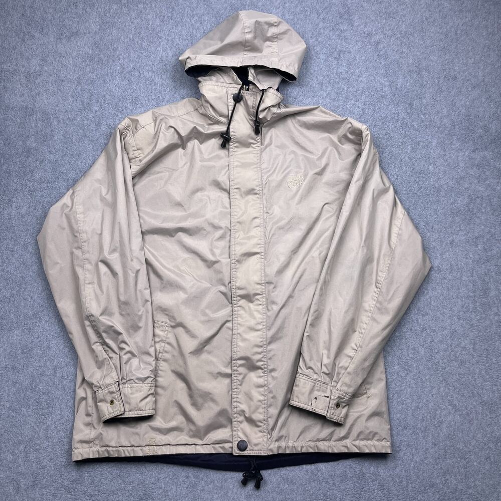 vintage ash creek reversible windbreaker jacket beige blue xl